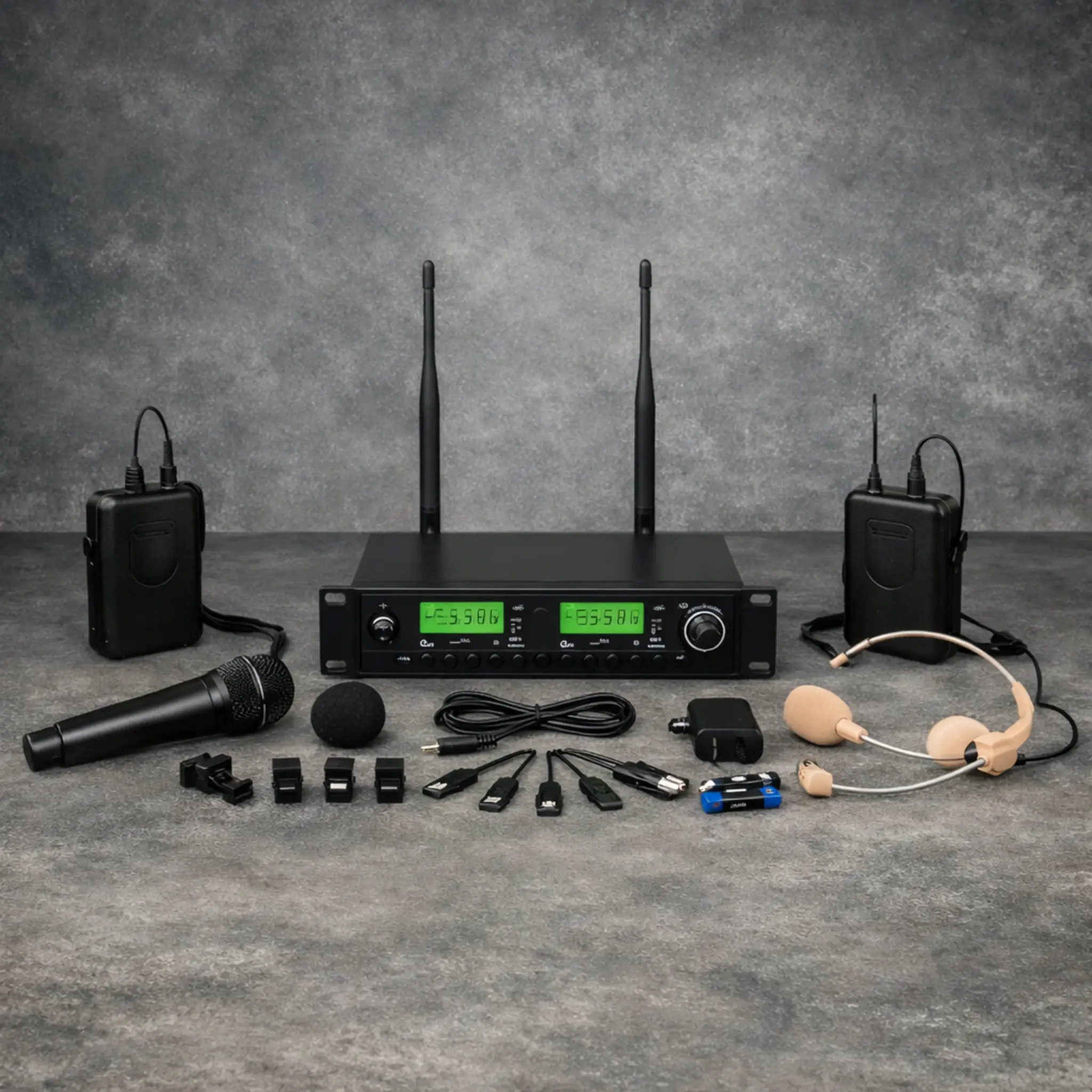 Wireless Lapel and Headset Microphone Set